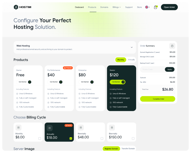 WHMCS Single Order Form